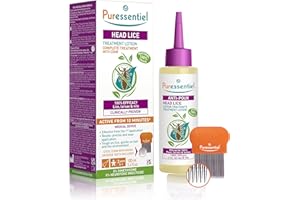Puressentiel Head Lice Treatment Lotion & Head Lice Comb - Kills 100% Head Lice in Just 10 minutes - 100% Natural Formula - Easy To Apply Lotion 100ml - For kids & Adults - Cruelty Free