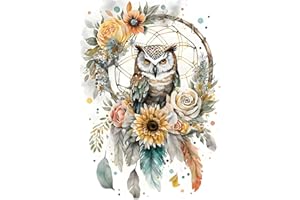 MOGTAA Gufo Diamond Painting Kit Completo, Gufo e Fiore Diamond Painting Bambini Adulti, Kit di pittura a diamante 5D fai da te, Strass Painting Decorazione per Casa 30x40cm