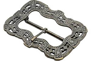 Lord of Battles 18th Century Genuine Leather Belt with Brass Buckle for Waistcoat, Pirate Costume, Georgian Buckle, Steampunk Cosplay (Single)