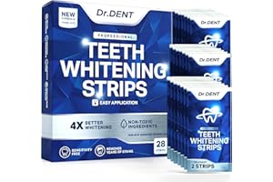 DrDent Professional Teeth Whitening Strips 14 Treatments - Safe for Enamel Non Sensitive Without Any Harm Pack of 28 + Mouth Opener Included