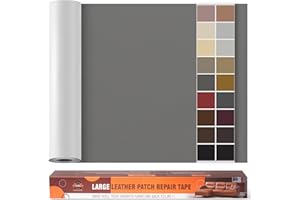 OAZ Patch de Réparation en Cuir Auto-adhésif Surdimensionné, 60 x 300 cm Kit de Réparation de Cuir Autocollant pour la Réparation de Cuir de Grande Taille pour Meubles, Sièges D'auto, Canapés Lisse Gris