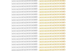 DNSHAN 50 mm Chaine pour Bijoux Or et Argent, Chaine au Metre Bijoux, Chaînes pour Bijoux, Collier Chaine, Chaînes de Collier pour Collier DIY Fabrication de Bijoux(200 rallonges)