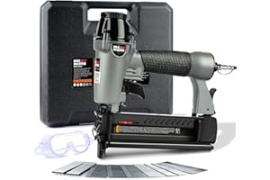 NEU MASTER Pneumatic Brad Nailer, 2 in 1 Nail/Staple Gun Fires 18GA 50mm Brad Nails and Crown 40mm Staples with Carrying Case and Safety Glasses[𝐀𝐢𝐫 𝐂𝐨𝐦𝐩𝐫𝐞𝐬𝐬𝐨𝐫 𝐍𝐨𝐭 𝐈𝐧𝐜𝐥𝐮𝐝𝐞𝐝]