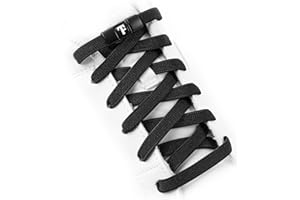 TEEZY No Tie Shoe Laces for Trainers | Premium Elastic Weave & Quick Lock Buckle | Flat Shoe Laces For Adults & Kids | Elastic Shoelaces Black White Laces No Tie | ORIGINAL