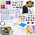 Zoncolor Epoxy Resin Silicone Molds Starter Kit - All in One Office Home Decor Art Clear Craft Jewelry Making Kit with Storage Bag Keychain Necklace
