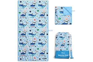 Diveblues Toalla de Playa de Microfibra para Niños, 152 x 76cm,Secado Rápido, sin Arena, Compacta, Ligera, Absorbente, Toallas de Playa Pequeñas para Niñas y Niños