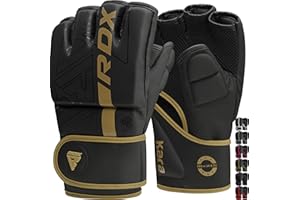 RDX MMA Gants d'entraînement, Maya Hide Cuir, Kara Boxe Mitaines pour Grappling Sparring, Ventilé Paume, Protection Poignet Main, Kickboxing Muay Thaï Arts Martiaux Cage Combat Gloves, Homme Femme