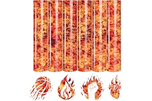 Tintnut Flame HTV Burning Iron-On Heat-Transfer-Vinyl-12x10 inch 6 Sheet Fire Vinyl DIY T-Shirts, Hats, Clothing for Cricut Silhouette Cameo