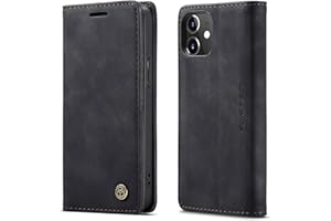 QUQUCHENG123 Ququcheng - Carcasa Compatible con iPhone 12 Mini (5.4), Funda de Piel con Cierre magnético, Carcasa antigolpes, Color Negro