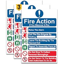 Vsafety Brandschutzschild 'Fire Action' – 200x300 Mm, Starrer Kunststoff, EN ISO 7010 Konform