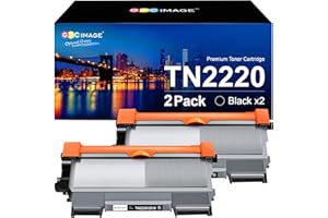 GPC Image Toner Cartridges Replacement for Brother TN2220 TN2010 Compatible with MFC-7460DN 7360N Compatible with HL-2250DN 2130 2220 2240 2270DW 2240D 7065DN Compatible with FAX-2840 (Black, 2-Pack)