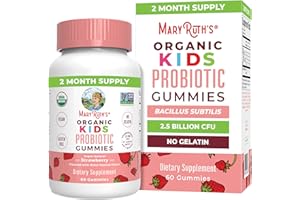 MaryRuth Organics, Kids Probio Gummies, Strawberry Flavor, for Kids, 60 Vegan Gummies, Vegetarian, Gluten-Free, Soy-Free, Non-GMO