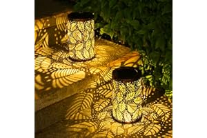 Solarlaterne für Außen, Euakee 2 Stück Laternen für Draußen, IP65 Wasserdicht Metall Solarlampen, Hängend Solar Gartenleuchten für Draußen, Gartendeko, Patio, Baum, Camping, Rasen