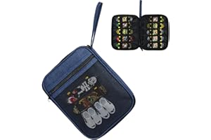 HUHYNN 10 Fingerboard Carrying Case Compatible with Tech Deck, Storage Case Compatible with Teck Deck Finger Skateboards, Fingerboard Carry Case Holds 10 Mini Finger Skateboards(Bag Only) (Blue)