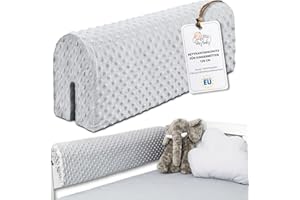 Totsy Baby Chichoneras Cuna Parachoques cunas Bebe 120 cm - Protector Anti caida y Golpe Espuma de Barrera Seguridad niños y niñas para Cama Protection de Valla y Borde Infantil Gris Claro