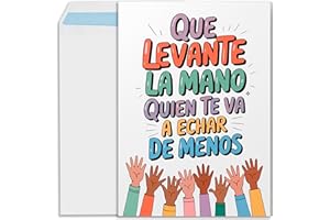 Cheerset Tarjeta despedida compañero trabajo grande A4 con sobre. Detalles compañeros de trabajo tarjeta regalo despedida (Despedida 4)