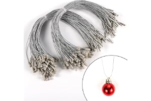 200st Ornament Hängare, Silver Juldekoration Snören Hängare Plast Ornament Snap Sladd Hängsnören för Dekoration Julgransdekor