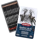 Derwent Graphıc Serisi Dereceli Kalem Seti (9B>H) - 12 Kalem Metal Kutu