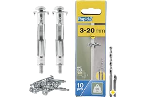 Rapid Metallexpander M8, För Väggar 3-20 mm, Klarar 25 kg, 10-pack | Smart benkonstruktion, ökad greppyta och motståndskraft mot att lossna, inkl. borr, upp till 30 mm