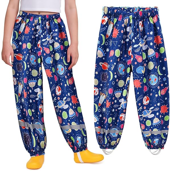 Baogaier Kinder Regenbroek - Waterdichte Modderbroek Met Reflector Voor Jongens En Meisjes Maat 86-140