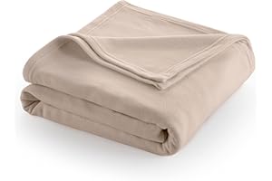 MARTEX Twin Size Fleece Bed Blanket | Comfy Supersoft Fleece Blanket – All-Season Light Weight Throw Blanket | Luxuriously Soft | Throw Blanket for Couch and Sofa | Machine Wash | Beige