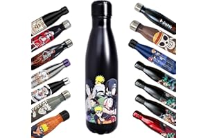 Hômadict ISOTHERME NARUTO - Borraccia in acciaio inox riutilizzabile con personaggi Konoha, mantiene caldo e freddo 12 ore, per sport, viaggi, quotidiani, 500 ml, BPA free, licenza ufficiale