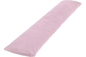 COZYKING Seitenschläferkissen mit Bezug 200 x 40 cm Cord Rosa - Öko-Tex Zertifiziert - 40°C waschbar, perfekt als langes Lagerungs-Kissen u. Schlafkissen oder Schwangerschaftskissen/Stillkissen