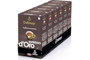 Dallmayr ESPRESSO d'Oro Kaffeekapseln kompatibel mit K-fee & Tchibo Cafissimo*, Intensität 11/13, vollmundig & weich, 96 Kapseln (6 x 16 Stück)