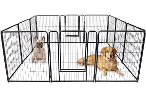 UISEBRT Valplekhage Utomhusinhägnad Valplekhage med dörr Flexibel Vikbar Friluftshägnad för Hund Katt Valp Kanin (varje 65 x 80 cm, 12 st)