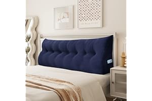 ‎JOHNEAR Johnear Keilkissen Lesekissen für Bett und Sofa Lehnenkissen, Rückenkissen Kopfteil Bett Rückenlehne Großes Dreieckiges Lendenkissen （Dunkelblau, 200cm）