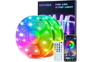 HOVVIDA LED Strip Lights 20M, 2x10M, 30 LEDs/Meter, RGB 24V LED Strip, 600 LEDs, APP and Remote Control, Music Sync, Timing Mode, LED for Room, Game Room, Party