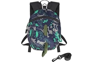 VReder Kids Dinosaur Backpack, New Enhanced Version Boys Girls Toddler Rucksack, Cartoon Safety Anti-Lost Strap Rucksack with Reins, for 1-6 Years Old Toddler (Blue)