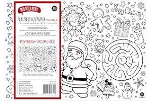 JEKA Set di 12 tovagliette da colorare, Motivo: Natale, Tovagliette da colorare per bambini, Colorare Natale, Attività per bambini, Decorazione per la tavola di Natale, Idea regalo per Natale