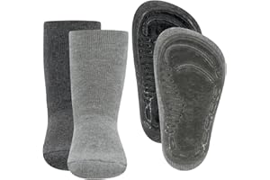 EWERS 2er Pack Uni Stoppersocken SoftStep, Socken mit Antirutschsohle für Jungen und Mädchen, Anti-Rutsch-Socken mit Gummisohle, MADE IN GERMANY, 2 Paar rutschfeste Kindersocken