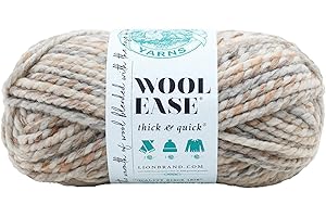 Lion Brand Yarn 640-536 Wool-Ease Thick and Quick Yarn, Fossil,21.59 x 9.525 x 9.525 cm
