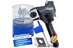 Falkenwald® Fraise à surfacer coupe Ø 35mm/tige Ø 8mm - Fraise defonceuse 8mm pour bois - Outillage bois professionnel