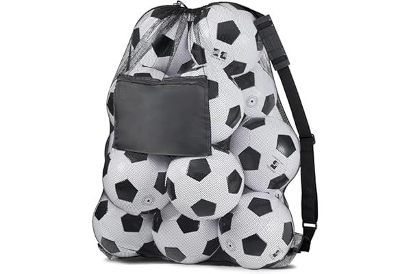 OrgaWise Sac de Football avec bandoulière et Grande Poche pour Ballons de Football (10 à 15 Ballons)