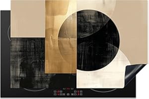 KitchenYeah© Copri Piano Induzione 80x52 cm Cucina Coprifornelli Copertura Protezione Cottura Tutto per la Cucina Astratto - Arte - Oro