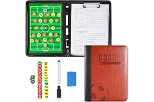MKNZOME Carpeta Táctica Fútbol, Pizarra Futbol magnetica, Plegable para Entrenadores de Fútbol Carpeta Táctica Personalizada Carpeta Táctica Entrenador Pizarra Magnetica con Borrador, Lapiceros
