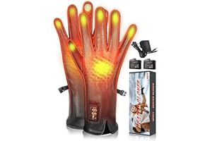 Heated Gloves for Women Men, LATIT Rechargeable Battery Winter Heated Gloves, Waterproof Hand Warmers Touch Screen Electric Heated Gloves