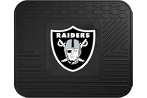 FANMATS 9985 Las Vegas Raiders Back Row Utility Car Mat - 1 Piece - 14in. x 17in., All Weather Protection, Universal Fit, Molded Team Logo