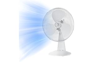 Midea FT40-21M Ventilateur de table 40 W Diamètre 40 cm Ventilateur silencieux Ventilateur à 3 pales, 3 niveaux de vitesse, oscillation 80° Blanc