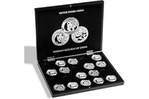 Leuchtturm 344580 Estuche Volterra para 20 Monedas de Plata China Panda (1 Oz) en cápsulas Originales, Negro - sin Monedas ni cápsulas