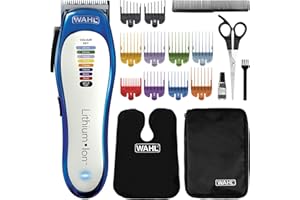 Wahl Colour Pro Cordless Clipper, Lithium Head Shaver, Cordless Hair Clipper, Men's Hair Clippers With Colour Coded Length Guides, Family Hair Cuts, Professional Quality, Home Haircutting Kit