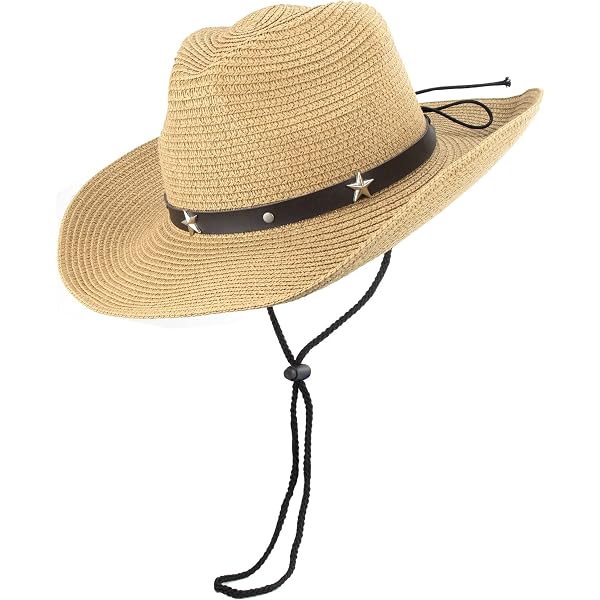 Cowboyhut Stroh Beige - Western Hut Mit 3 Bändern  Produktbild-Vorschau 6