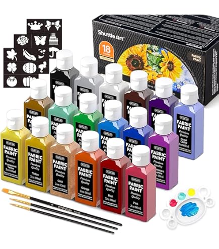 Set Pittura Per Tessuti Nazca Colors - 24 Colori X 30ml, Permanente E Lavabile