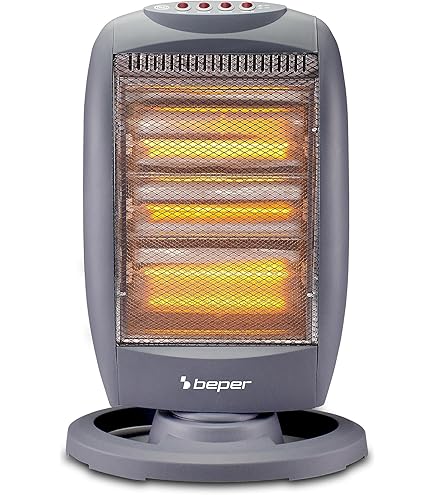 Stufa Alogena Termozeta TZR03 - 3 Potenze (400/800/1200W), Oscillazione, Grigio