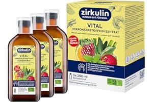 ‎ZIRKULIN Zirkulin Vital Mikronährstoffkonzentrat (3x200ml) – 60 Tage Reichweite - 66 Vitalstoffe aus Obst, Gemüse & Kräutern - Wertvolle Polyphenole – Vitamine & Mineralstoffe für die Familie