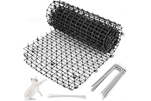 Haus- & Wildtierabwehr YHNDECO Dornengitter Gaten 30 x 200 cm gitter Anti Katzen Matte Katzenabwehr Garten mit 8 Erdnägel und 8 Kabelbinder, katzenabwehrmatte für Hunde Katzen Wildtiere