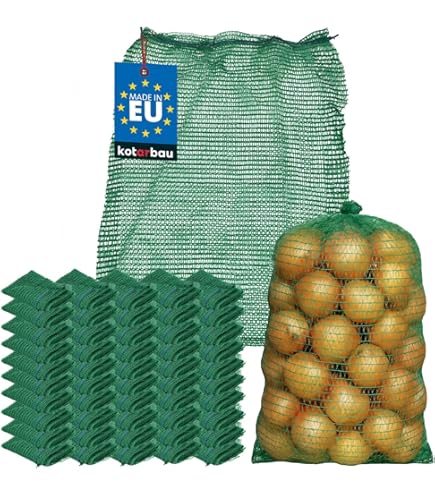 10 HELO Raschelsäcke Mit Zugband - 60x100cm Bis 50kg Für Gemüse & Holz